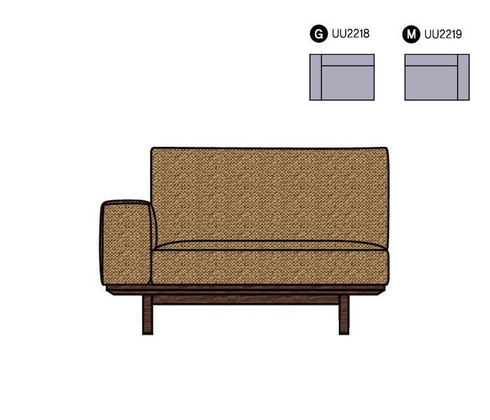 가리모쿠 UU22 소파  : (G)우_(M)좌 2인용 암 소파(W1240) / KARIMOKU UU22 sofa : (G)Right_(M)Left arm two seatear sofa(W1240)